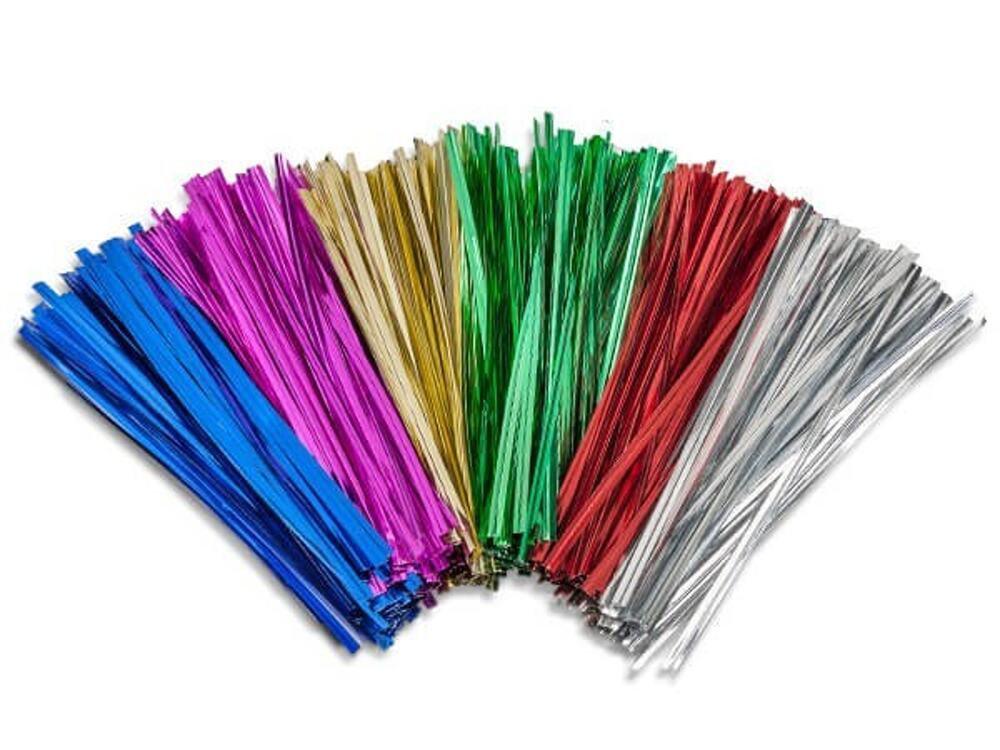 1200 Metallic Twist Ties 3" Wire Bag Ties for Bread Bakery Candy Gift Bags